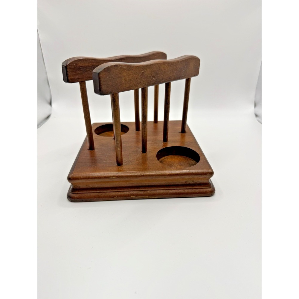 Vintage Solid Wood Napkin Holder Salt And Pepper Holder Spots Cottage Core Brown